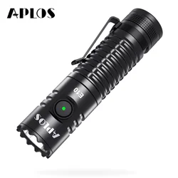 APLOS E10 1300lm Tactical 18650 Flashlight Powerful LED Light USB C Rechargeable Torch Lantern with Power Indicator For Camping