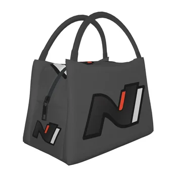 Bolsas de almuerzo oscuras con logotipo de Hyundai N Performance, caja Bento aislada, bolsa de almuerzo impermeable, bolsas de Picnic reutilizables para mujer y niños, trabajo