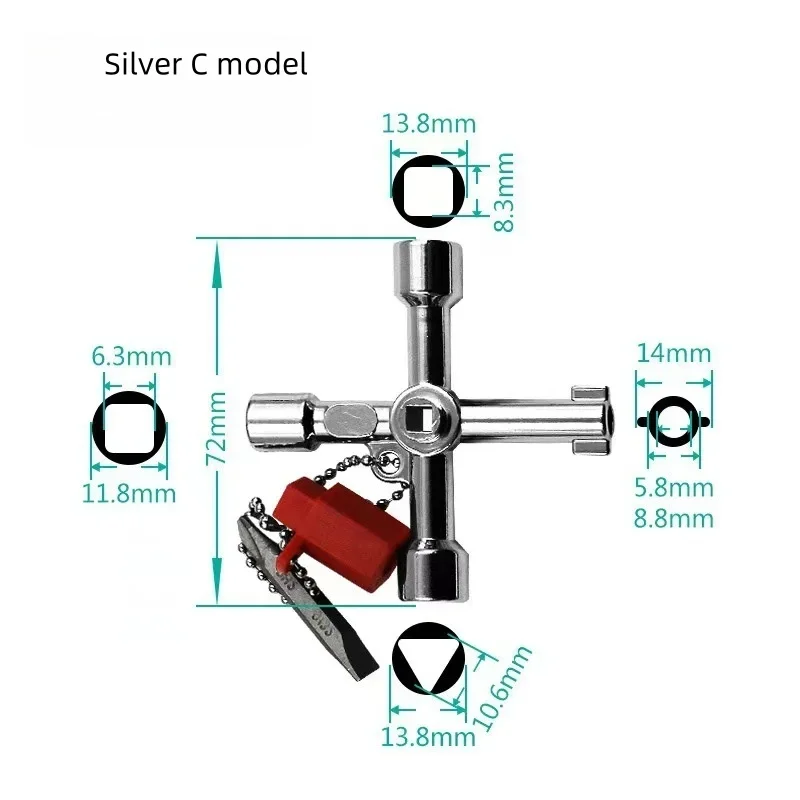 High Quality Internal Triangle Wrench Elevator Water Meter Valve Key Multi-functional Internal Triangle Key Wrench Home Tools