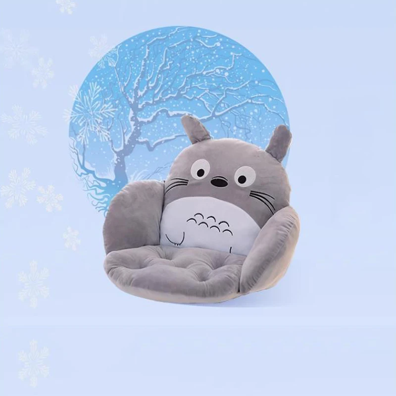 Office Chair Mat Autumn Winter One-piece Student Stool Cushion Cartoon Cute Plush Seat Cushion Soft Thicken Backrest Cushions