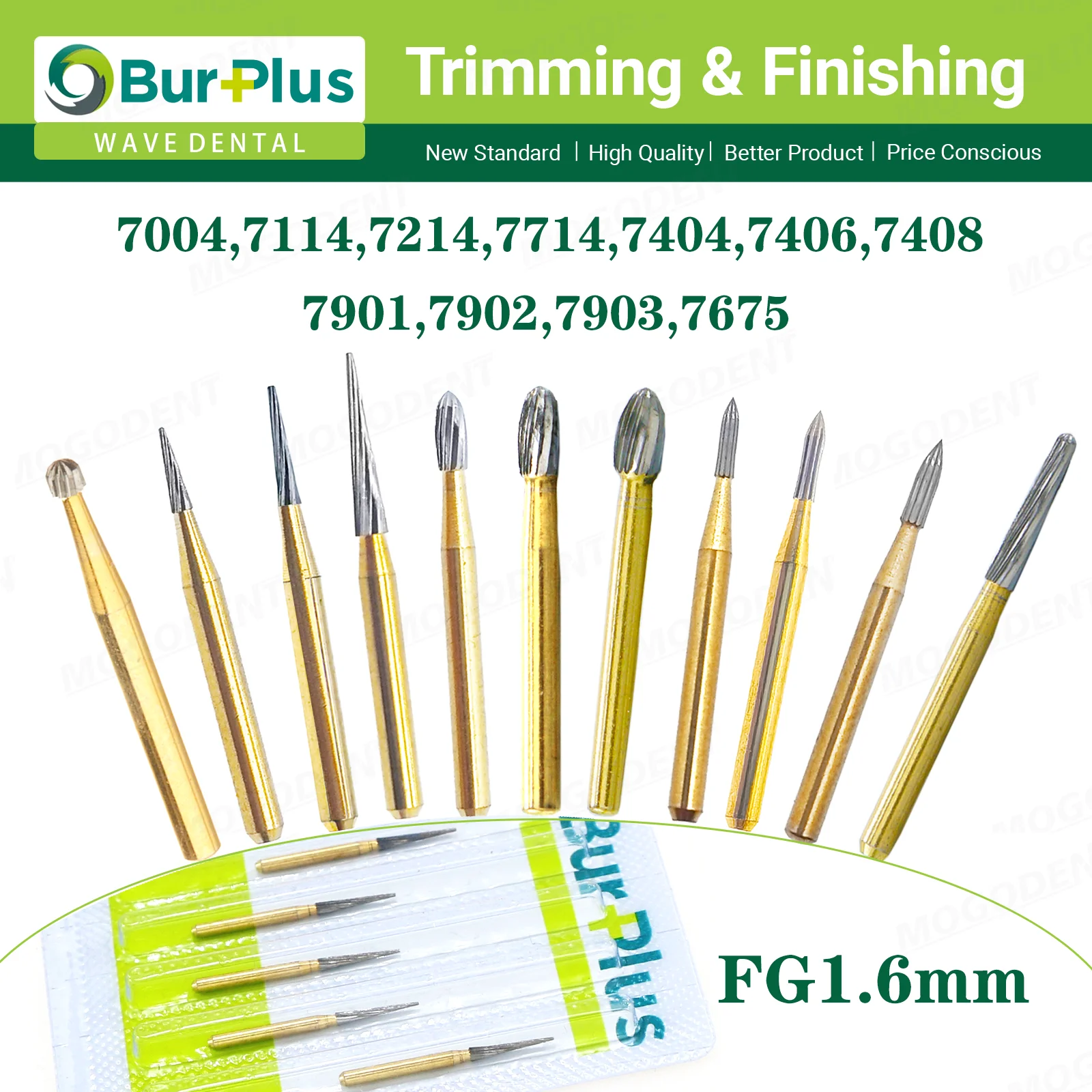 WAVE Dental Carbide Tungsten Burs Drill FG1.6mm Dentistry Trimming Finishing Burs High Speed Bur Dentist Laboratory Materials