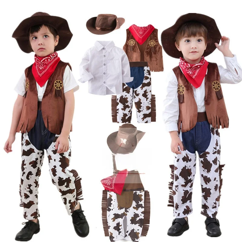 

Halloween Children's Western Cowboy Sheriff Cosplay Role-playing Toy Story Woody Cos Costume Bulk Polyester Fiber 100%