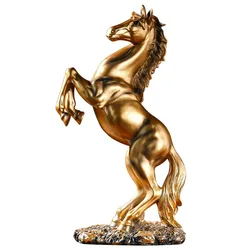 Resin Statue Golden White Black Horse Figure Nordic Abstract Ornaments For Figurines Horse Model Home Decor Animal Decoration