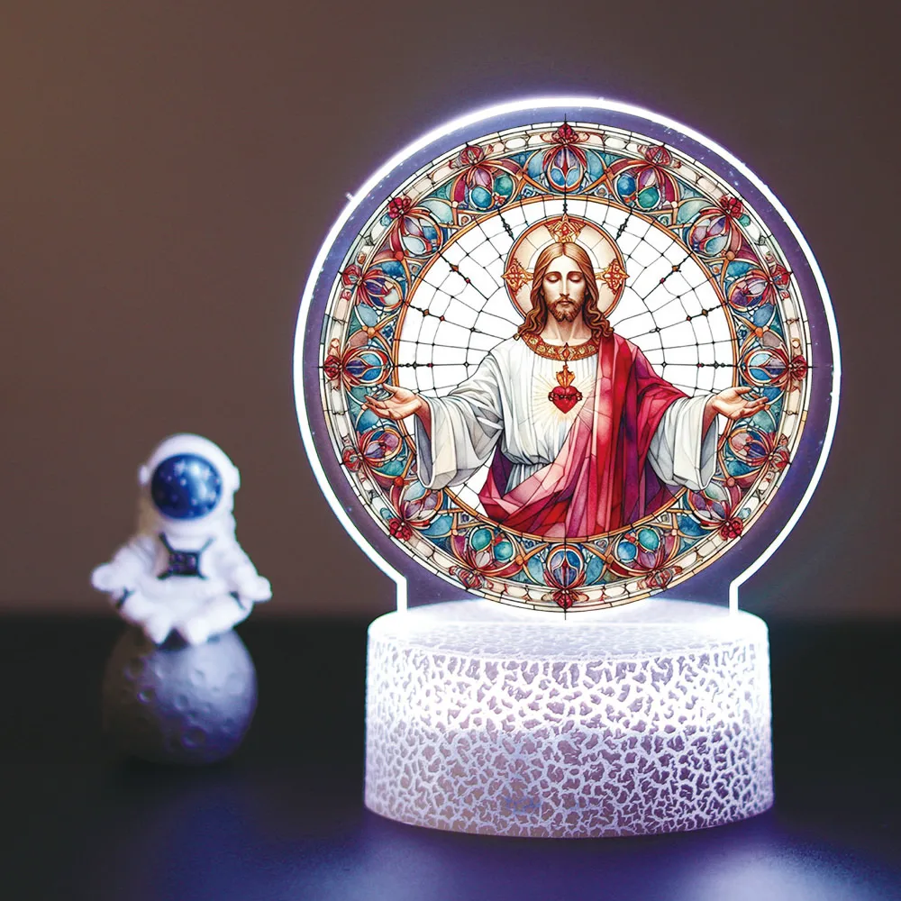 Jesus Led Night Lamp Usb For Bedroom Decor Light Christmas Gifts