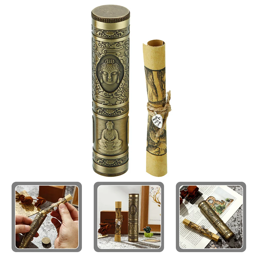 مجموعة واحدة من أنبوب التمنيات المعدني المصنوع يدويًا من ورق نعمة الزخرفية حاوية تخزين الورق لعيد الميلاد وحفلات أعياد الميلاد والمنزل