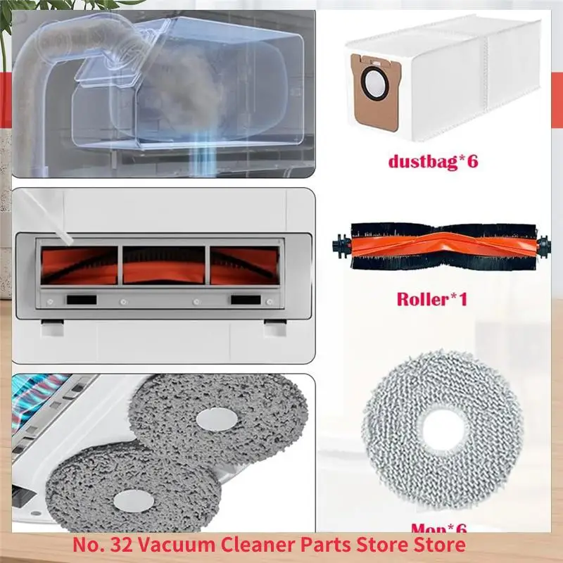 

Accessories Kit For Xiaomi X20+ / X10+ Robot Vacuum Cleaner Main Side Brush Mop Cloth Hepa Filters Dust Bags-[2025]