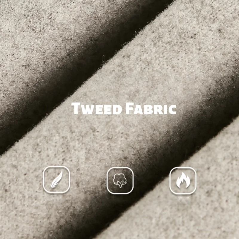 Business Tweed Jacket Men's Autumn/Winter New Short Wide Silhouette Thickened Warm Commuting Casual Hooded Jacket