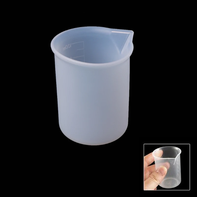 E0BF Resin Mixing Cups Silicone Measuring Cups Tool 100ml Non Stick Mixing Cups for Kitchen Cooking Art Waxing Casting Molds