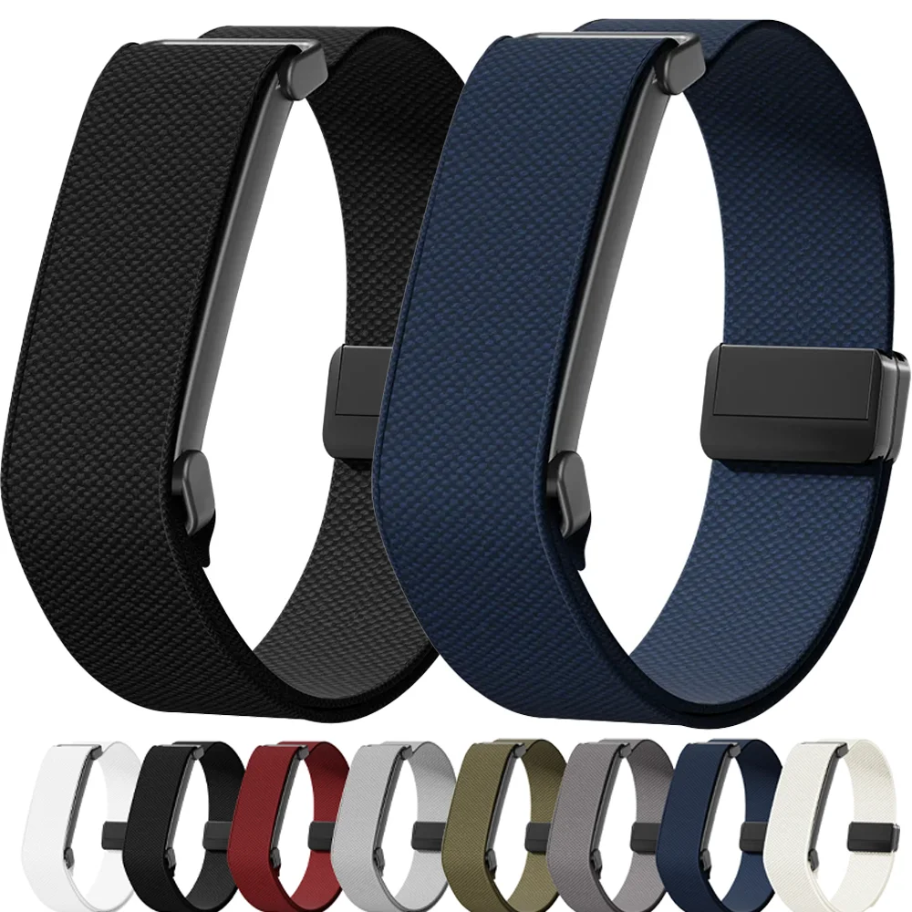Metallgehäuse + Sport-Nylonarmband für Google Fitbit Air, atmungsaktives, bequemes, elastisches, magnetisches Armband für Google Fitbit Air Band