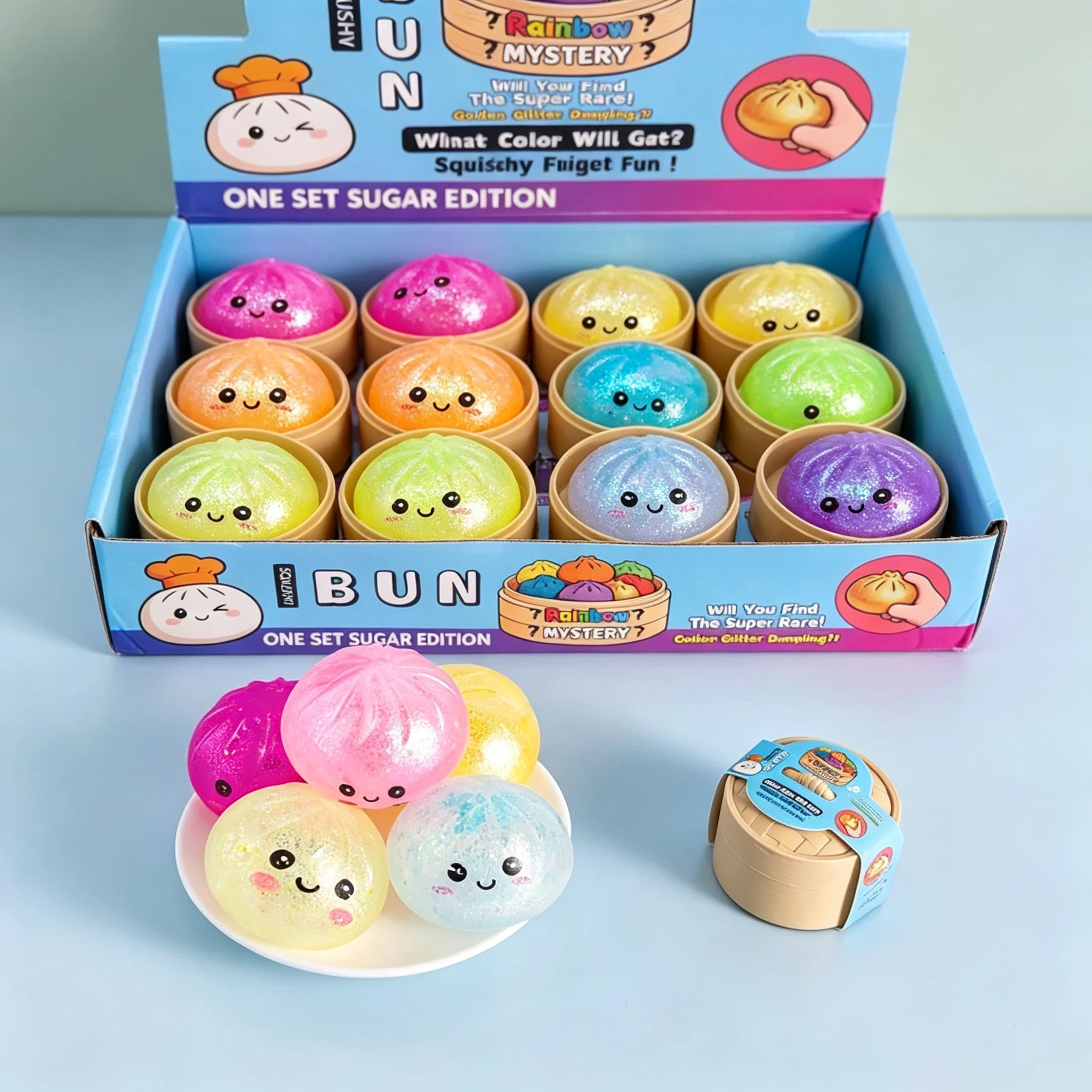2026 Mini Glitter Dumpling Squishy ULTRA RARE Gold Glitter Hidden Edition Dumpling Soft Dough Ball for Stress Relief Adult Gift