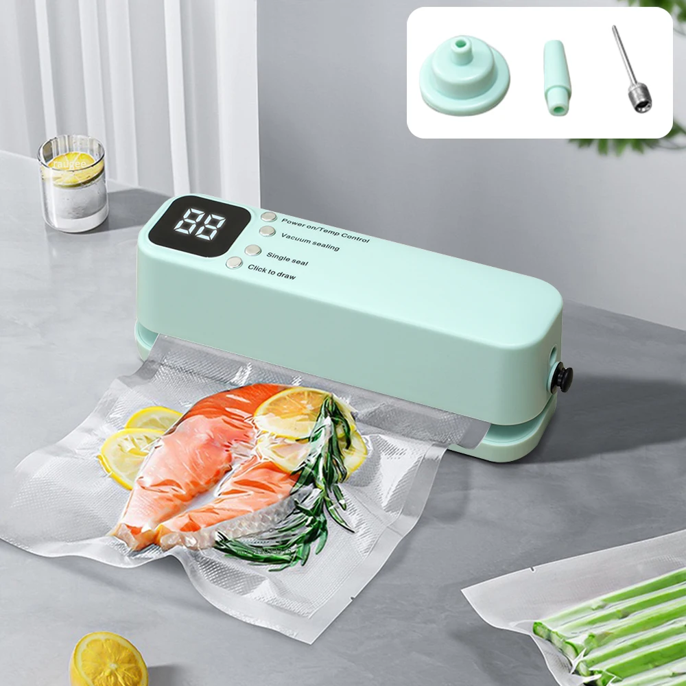 Mini Vakuumierer Drahtlose Lebensmittelbeutel-Versiegelungsmaschine Wiederaufladbare automatische Plastiktüten-Versiegelungsmaschine Küche Vakuumierer