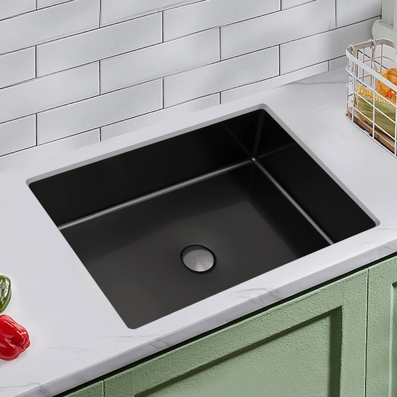 

Square Stainless Steel Washbasin 50cm Bathroom Sink, Undermount Bathroom Wash Sink , Rectangular Sink for Bathrooms, Washrooms