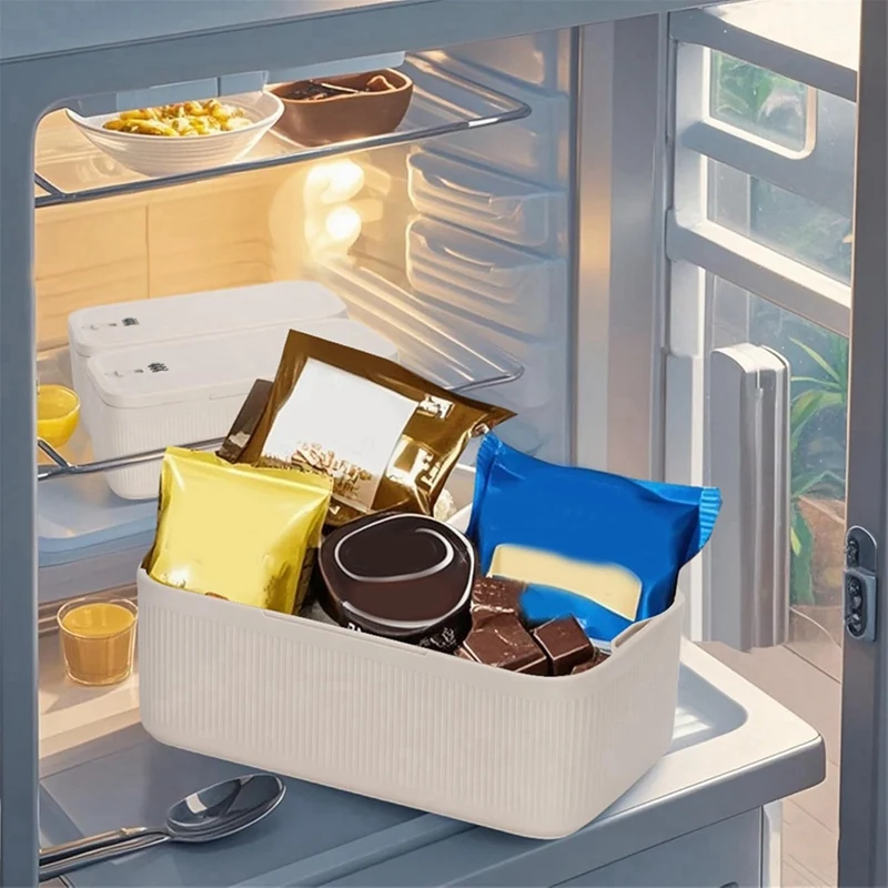 PTST Lockable Storage Box, Locking Medicine Box, Cell Phone Locked Jail, Containers Bin For Personal Refrigerator Home