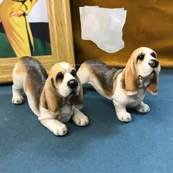 Basset Dog Epoxy Resin Silicone Mold 3D Animal Dog Plaster Ornament Clay Mold DIY Desktop Decoration Crafts