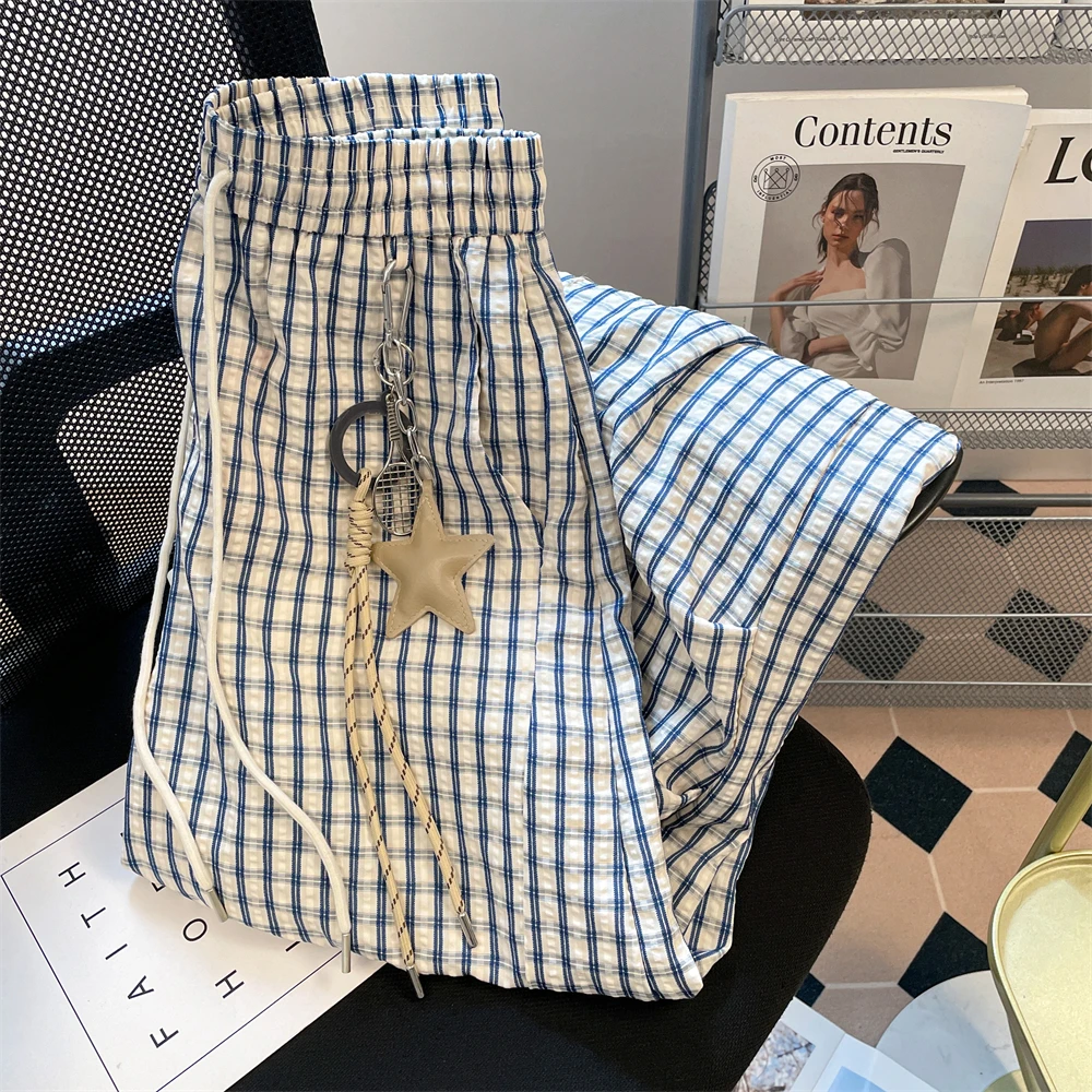 

Retro American Star Hanging Decoration Wide Leg Knife Pants Men Women Summer Loose Bf Lazy Sle Drape Casual Long Pants