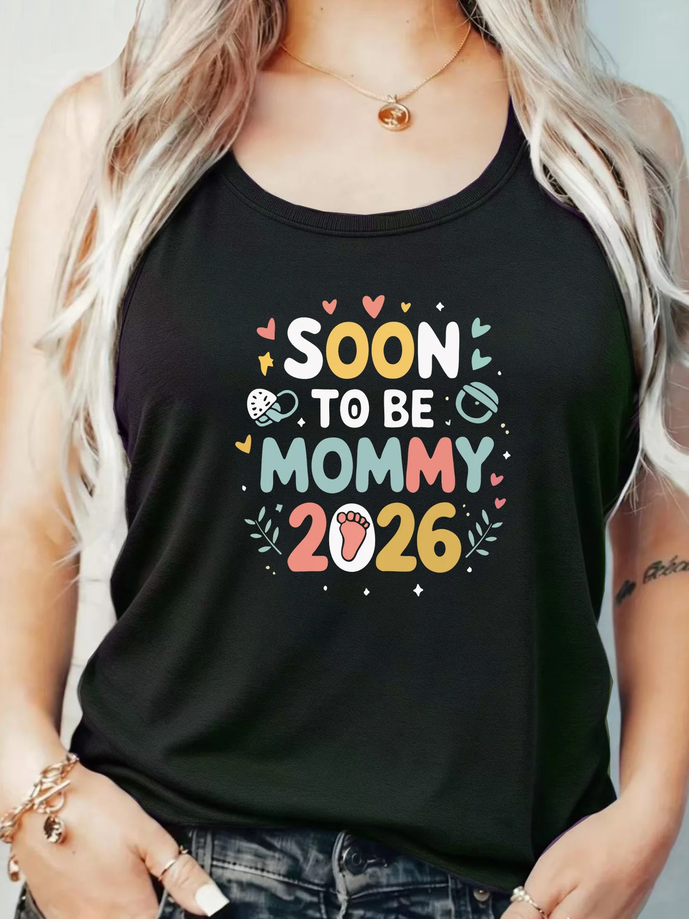 

Loose Fit Printed Pocket T-Shirt for Women with Ribbed Collar round Neck 1-8XL plus Size Comfortable Casual Vest