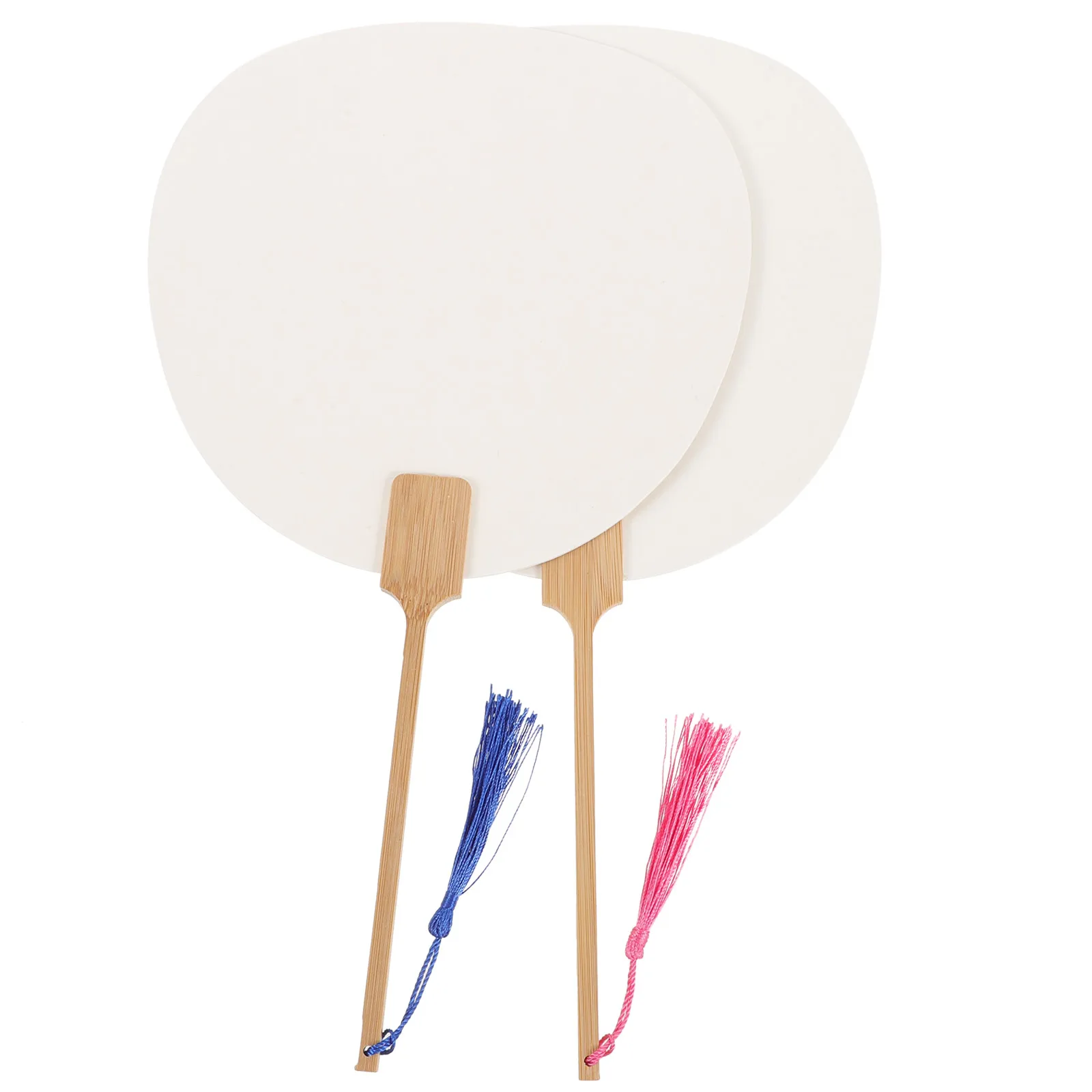 

2 pcs DIY Handmade Fans Blank Wooden Handle Chinese Style Craft Accessories for Kids Painting Skills Practice