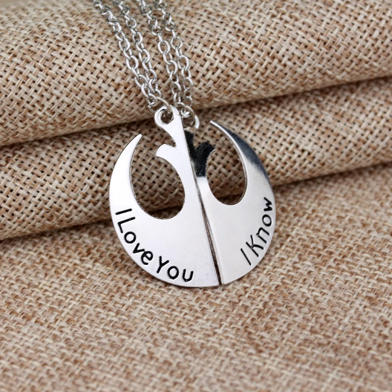 Star Wars Necklace Letter Love New Republic Magnetic Attraction Metal Pendant Neck Chain Collar for Lovers Jewelry Decoration