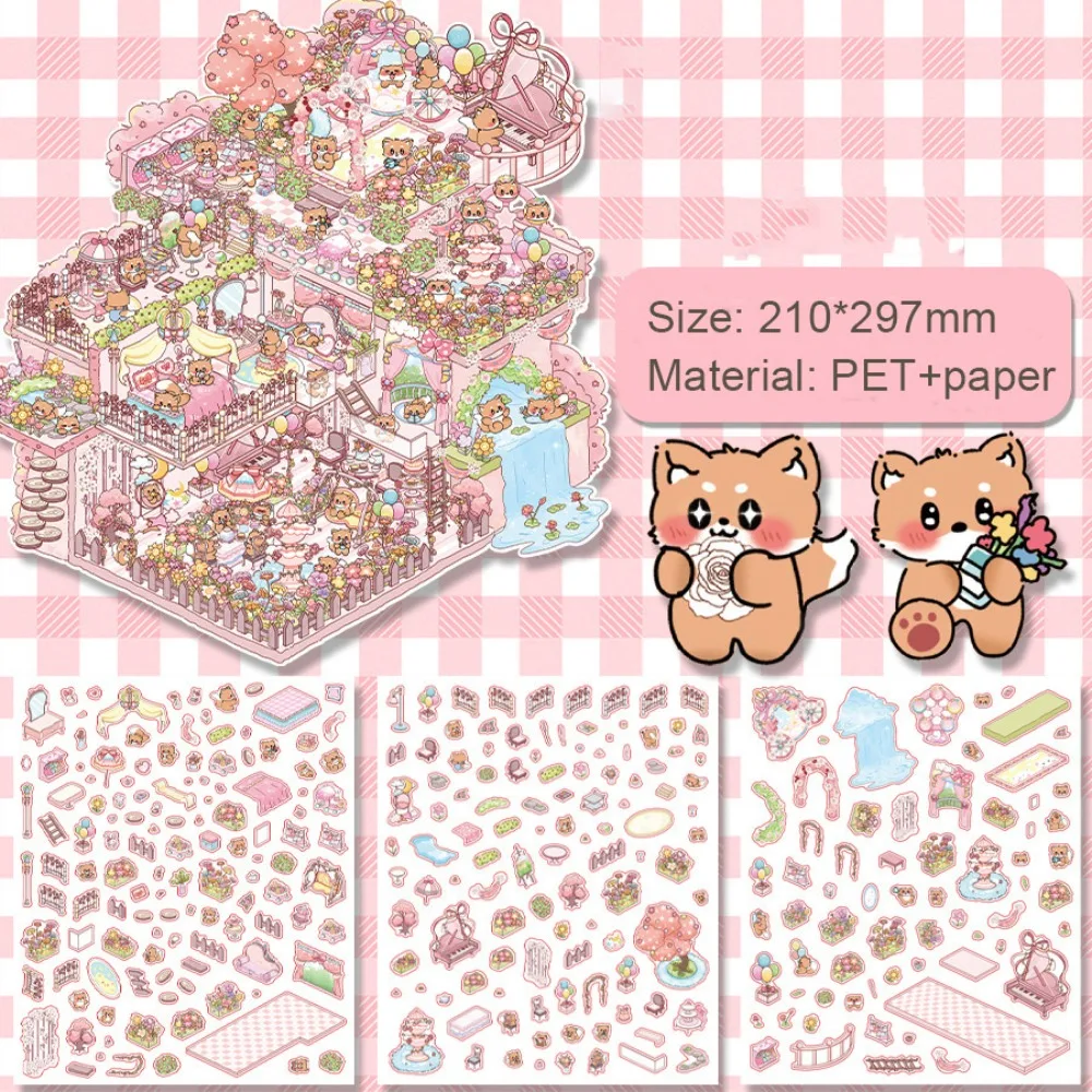 

Новые ПЭТ 3D наклейки для ландшафтного дизайна мультфильм визуальное укладка визуальное укладка наклейки DIY капибара миниатюрная наклейка сцены подарок