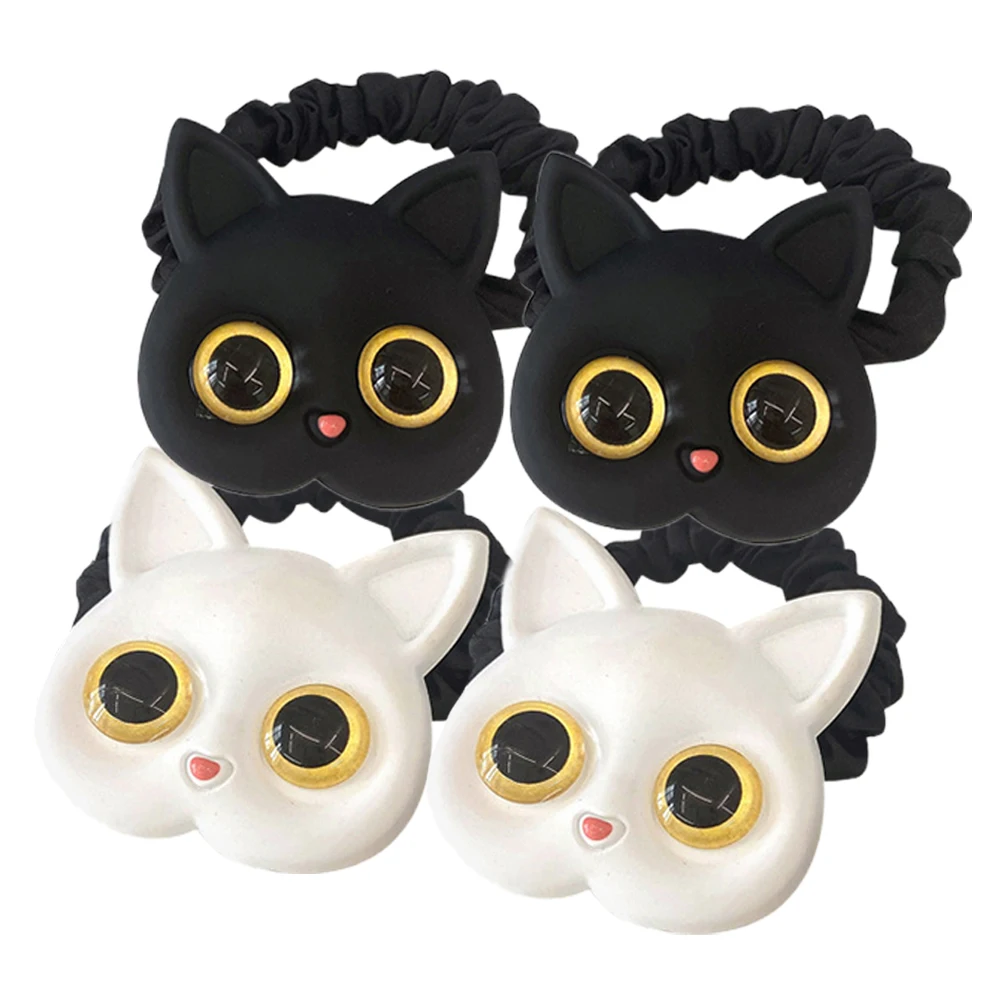 

4pcs Hair Ties For Women Girls Cat Style Elastic Ponytail Holders Soft Stretchy Mini Scrunchies For Thin Thick Hair Daily Party