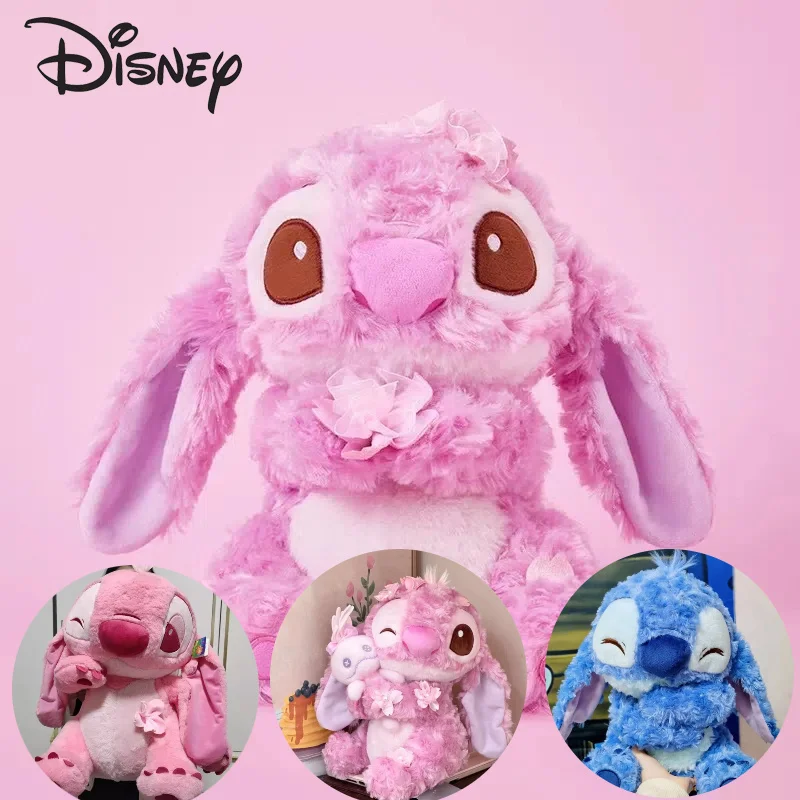 

Disney Kawaii Stitch Rose Velvet Pink Sakura Plush Toy Doll Pillow Soft Girl Gift Stuffed Animal Collectible from Movies & TV
