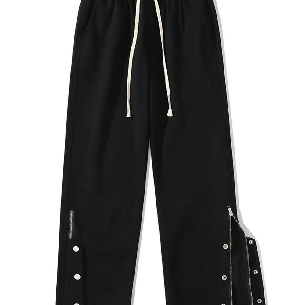 XS-5XL Winter Men's Button-Down Trousers Unisex American Retro Fashion Trend High Street Loose Casual Simple Niche Men's Bottoms