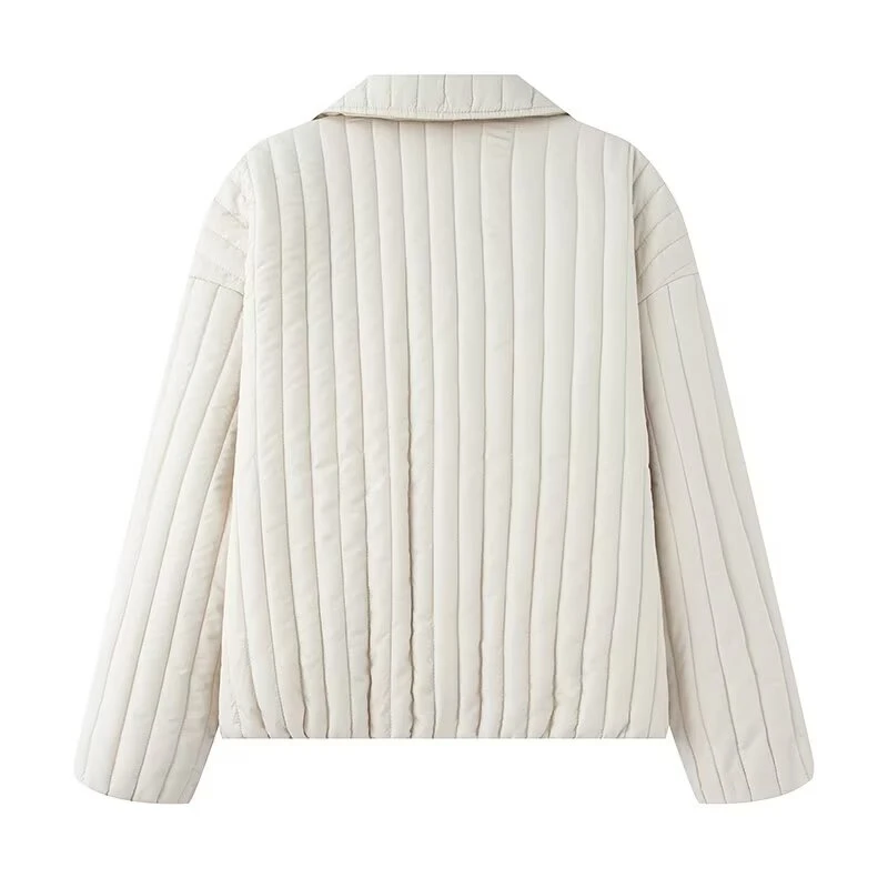 KEYANKETIAN Winter New Women's Collar Pocket Decoration Long Sleeved Heart-shaped Button Quilted Cotton Jacket Women Short Coat