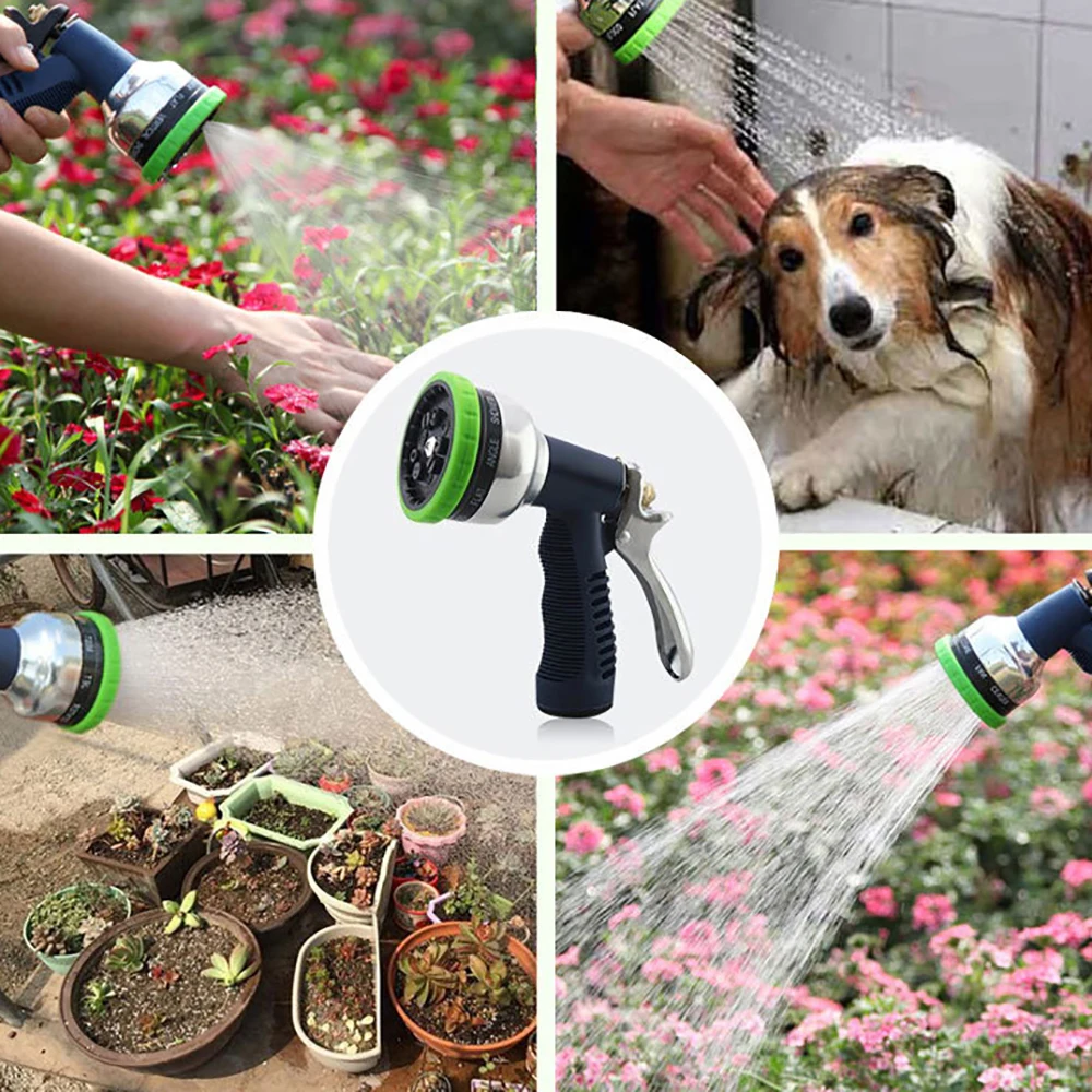 7,8 وظيفة حديقة بندقية رش حديقة الحائط تخزين الرف ارتفاع ضغط بندقية رذاذ فوهة الرش مع زجاجة رغوة #4