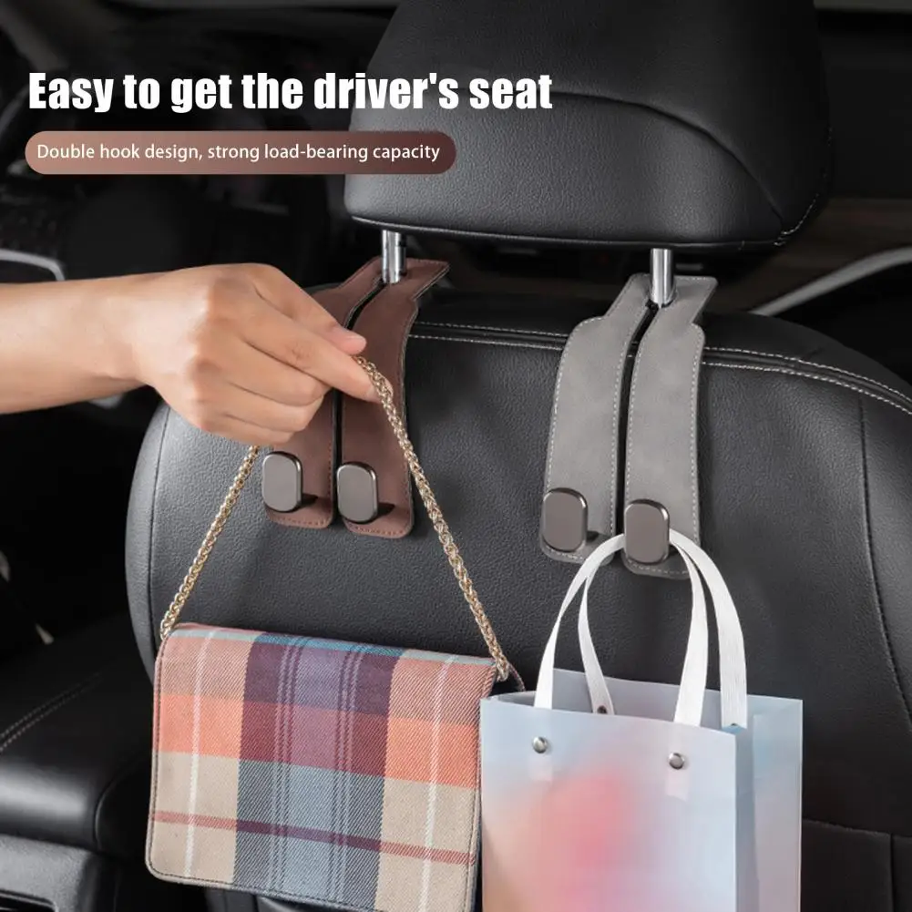 Car Seat Back Double Hook Phone Holder Wear Resistant Strong Load-bearing Universal Easy to Install Car Rear Seat Storage Hook