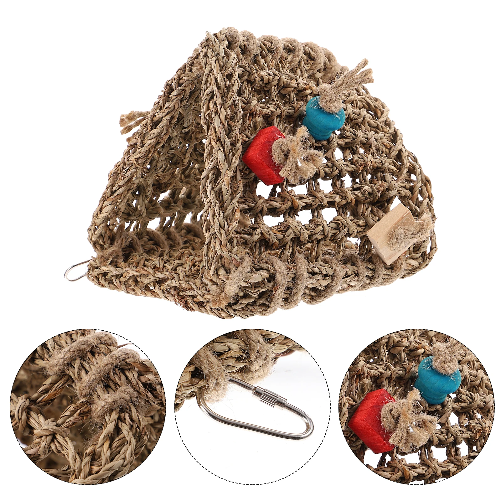 

Bird Hammock Rattan Nest House Hanging Cave Swing Parrot Cockatiel Sleeping Bed Pet Cage Accessory Easy Wash Quick Dry