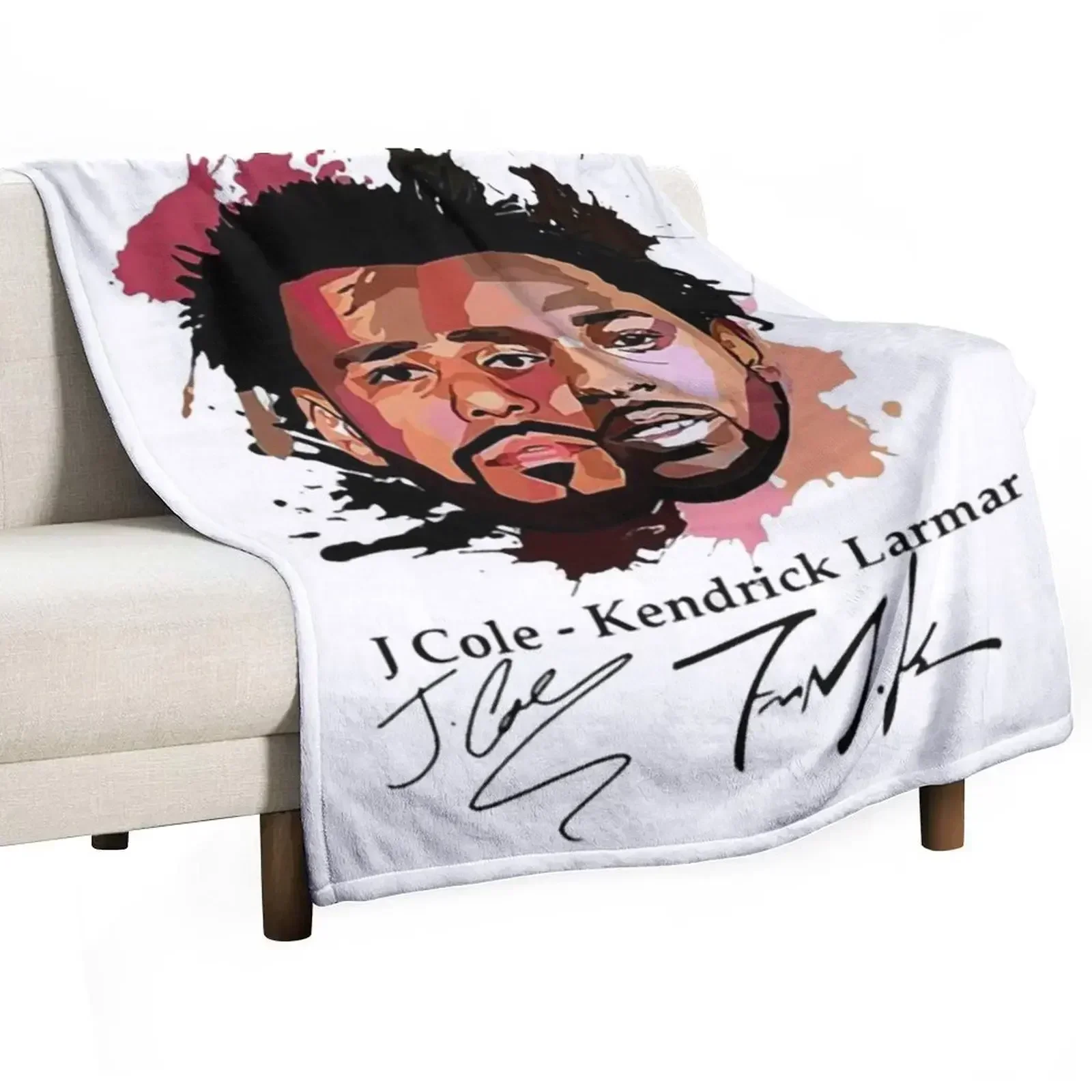 J. Cole x Kendrick Art Throw Blanket Beautifuls Luxury Designer Giant Sofa Plaid for winter Soft Plush Plaid Blankets