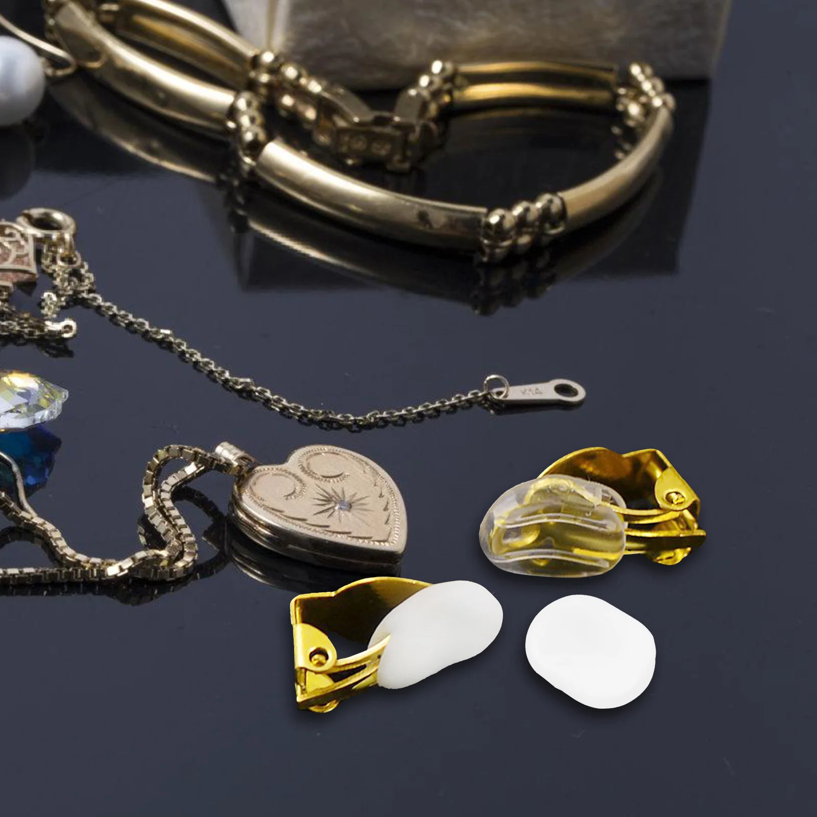 

40Pcs Comfortable Ear Clip Pads Smooth Transparent Non-Slip Inserts for Clip on Earrings Lightweight Anti-Pain Ear Clamp