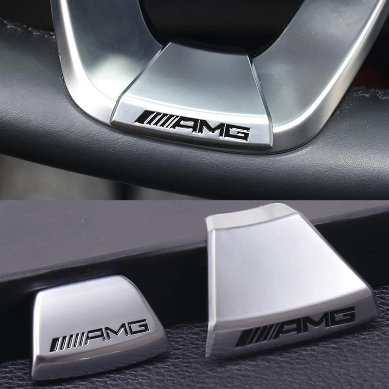 AMG Steering Wheel Decor Cover For Mercedes Benz AMG GLE GLS CLA CLE GLC CLS GLA W223 W213 W206 Modification Badge Accessories