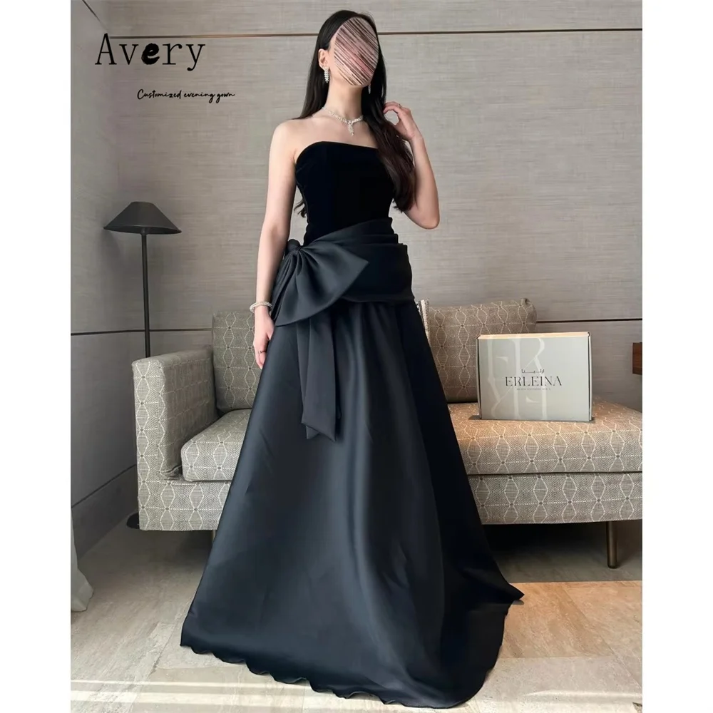 Avery-vestidos elegantes personalizados con hombros descubiertos y espalda descubierta para mujer, vestidos de fiesta de boda y graduación, color negro contrastante, 2025