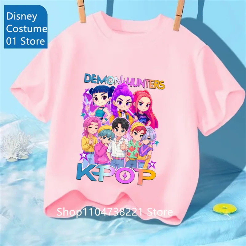 

Kpop Demon Hunters Children's Clothing Short Sleeve T-shirt Cute Kpop Demon Hunters Tiger Harajuku Tshirt for Boys Girls