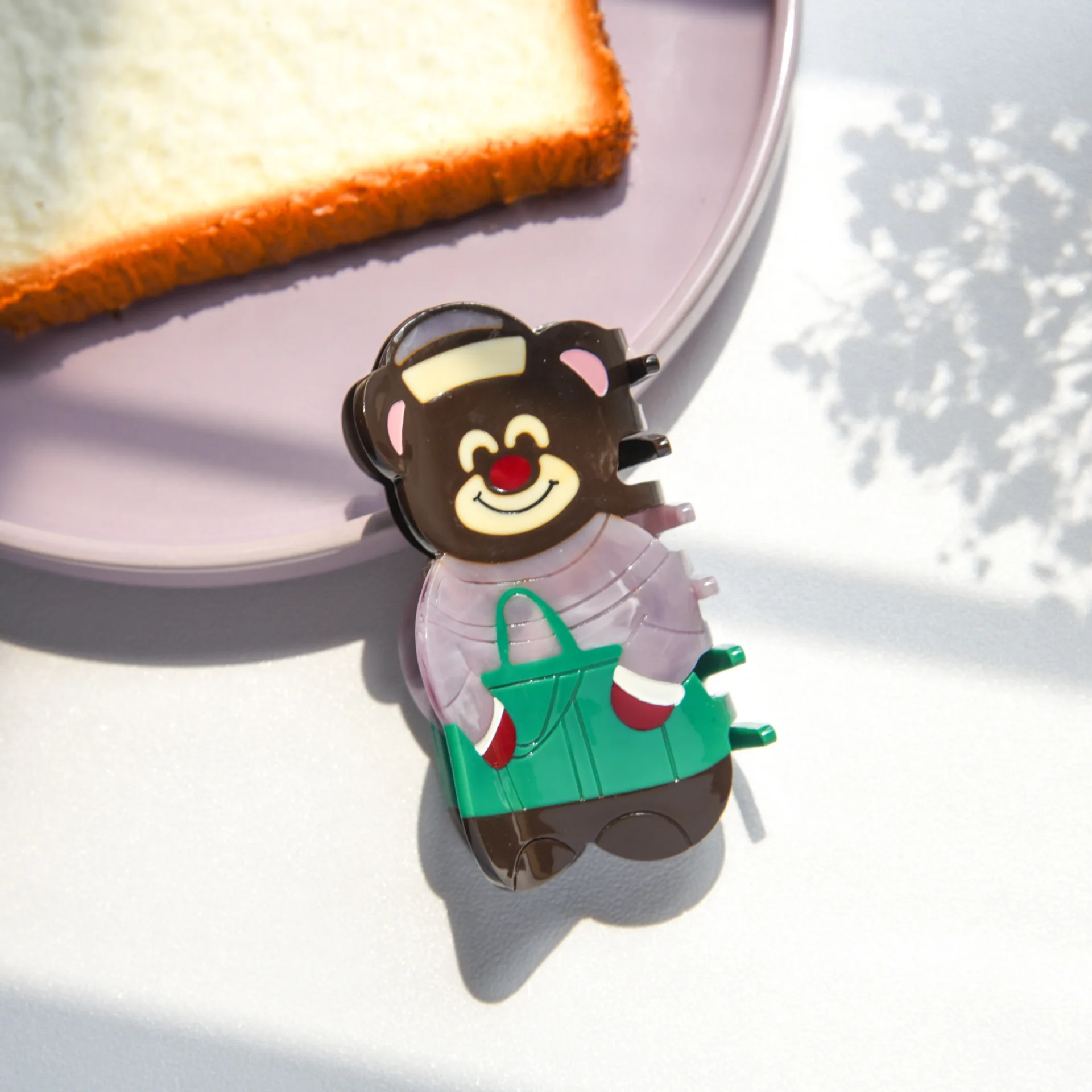 

Kawaii Bear Hair Claw Clip Cartoon Animal Overalls Brown Bear Crab Hair Clip Hairpin Headwear Hair Accessory for Women Girl