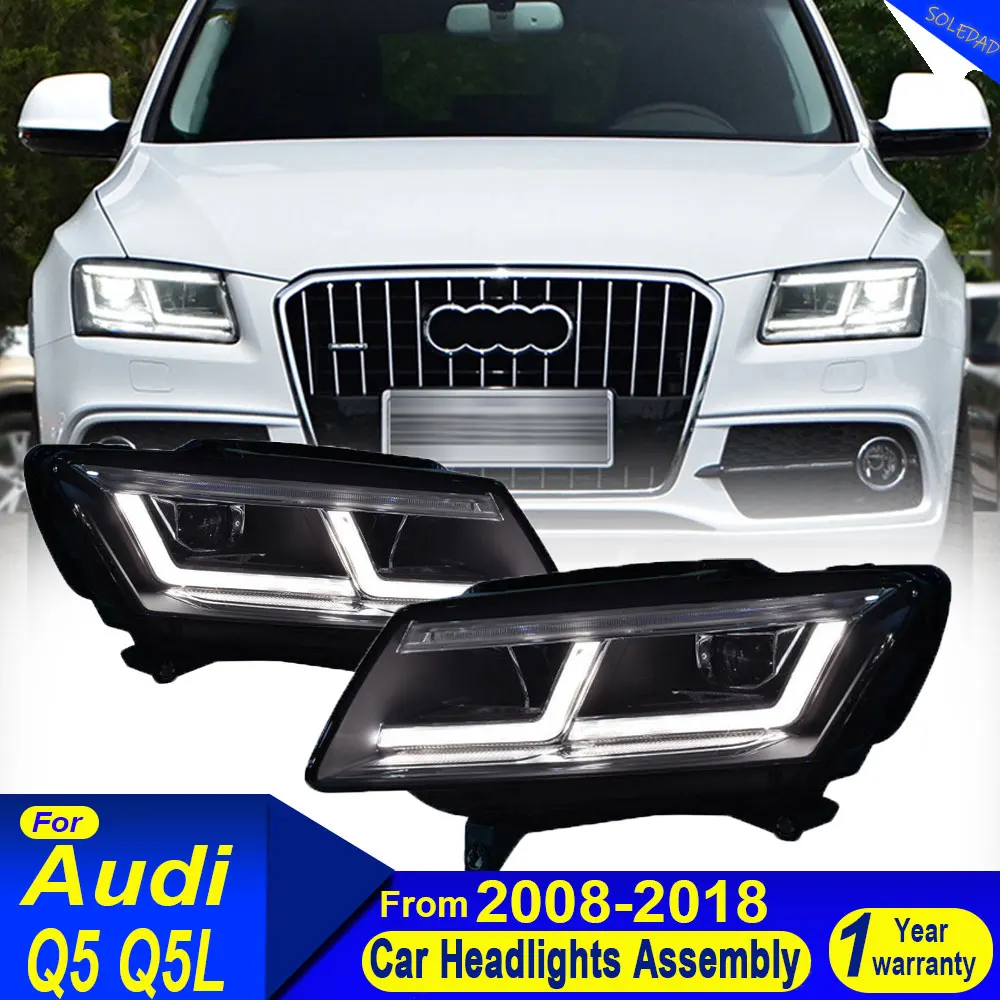 Car Headlights For Audi Q5 2008-2018 new style full LED auto Headlamp Assembly Upgrade Projector Lens Accessories 2pcs