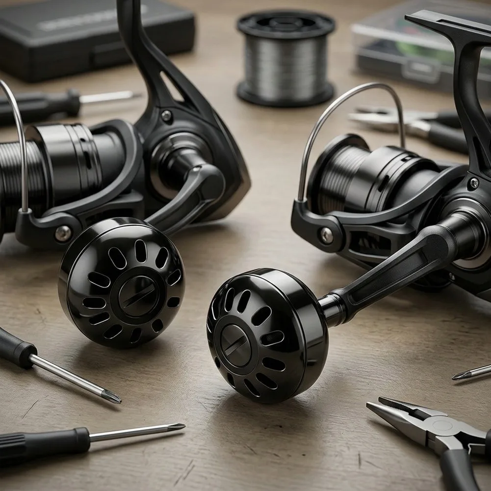 CNC Aluminum Knob 33.4g Fishing Reel Handle Knob Aluminum Alloy Material Oxidation Coloring For Offshore Fishing