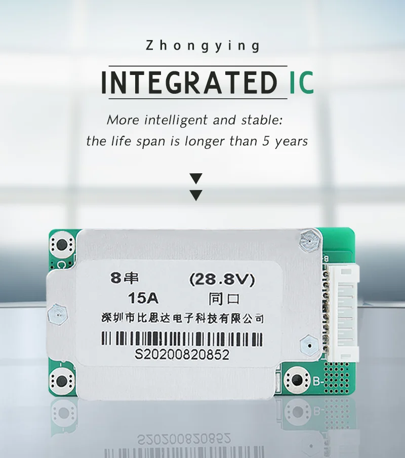 Bisida 8S BMS 29.6V, 25.6V lithium ion/lifepo4 battery Common port protection board for solar，electrical tools battery pack