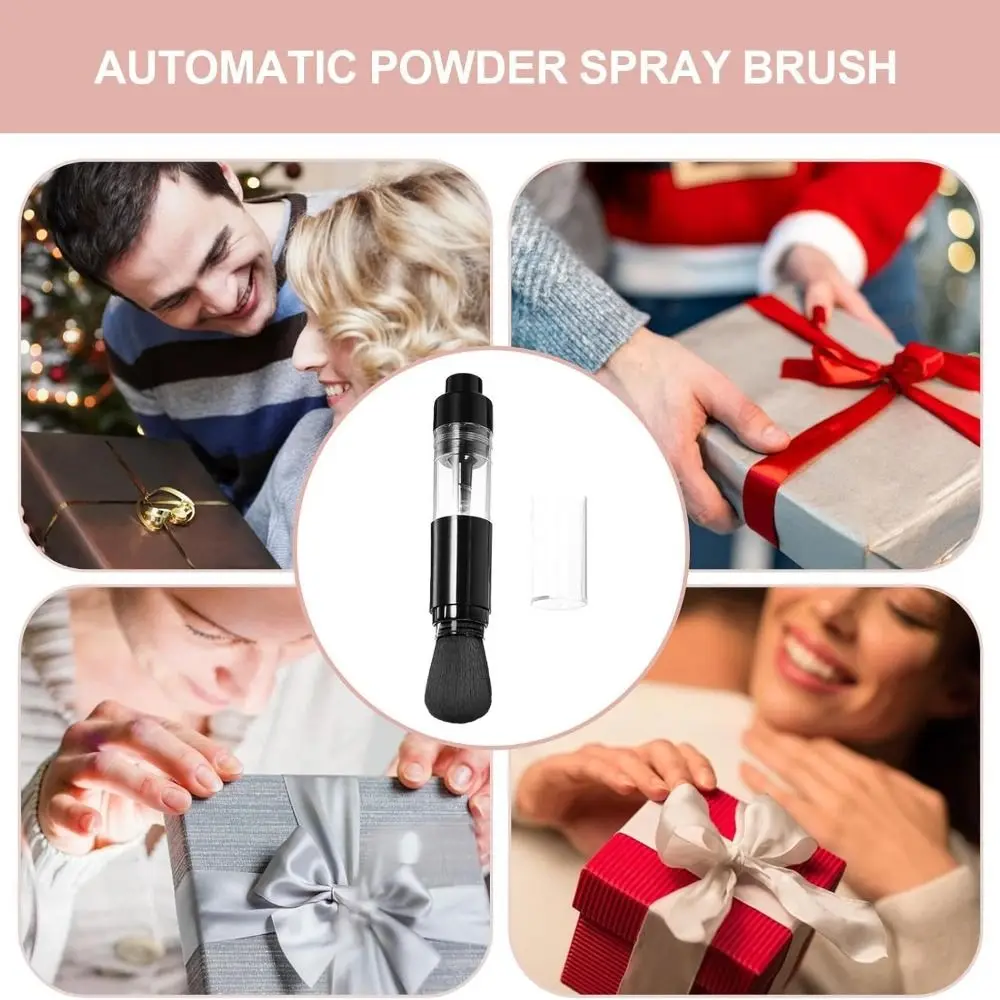 Multifunction Refillable Embossing Powder Brush Reusable Pressed Travel Makeup Brush Automatic Powder Spray Brush Woman