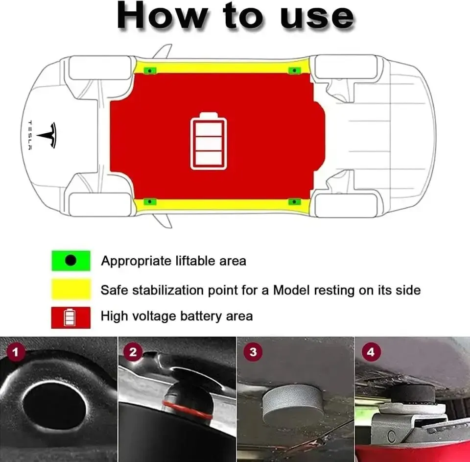 Outil adaptateur de cric de levage en caoutchouc de voiture, châssis d'outil avec étui de rangement, adapté aux remplacements, modèle 3, modèle S, modèle X, accessoires de voiture, 4 pièces