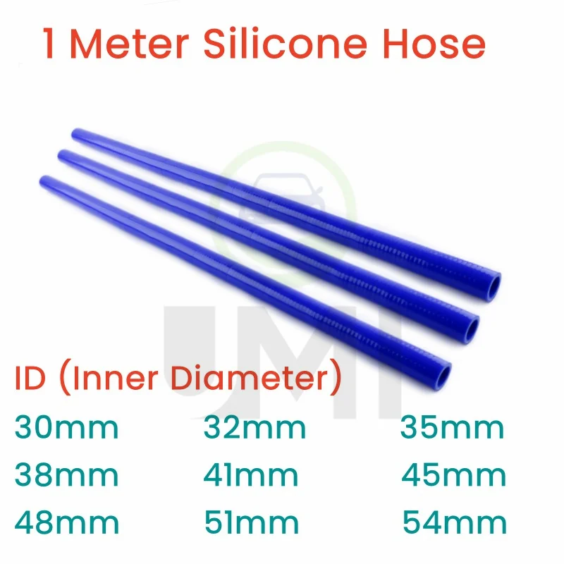 Blue 1 Meter Length Silicone Coolant Intercooler Straight Hose ID 30mm 32mm 35mm 38mm 41mm 45mm 48mm 51mm 54mm 3PLY or 4PLY 1PC