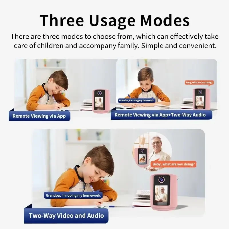 2.4 Inch LCD Screen WiFi Camera Baby Monitor 3000mAh Battery Video Call CCTV Night Bulb Video Monitor Camera Home Security