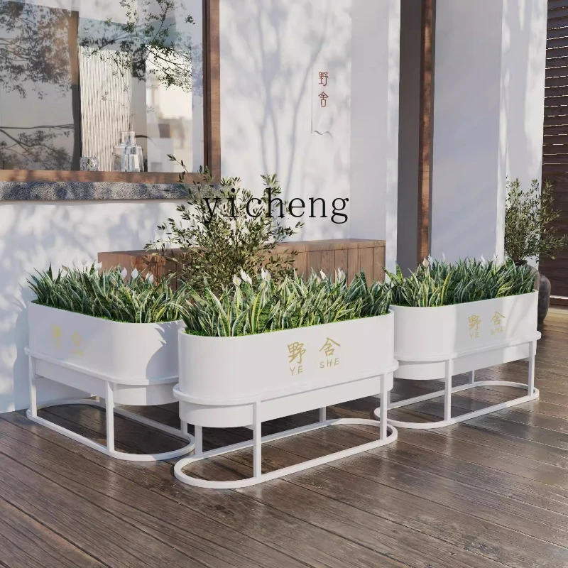 HX-17 Outdoor Flower Box Milk Tea Coffee Shop Outer Pendulum Rust-proof Flower Stand Commercial Street Square Partition Floor
