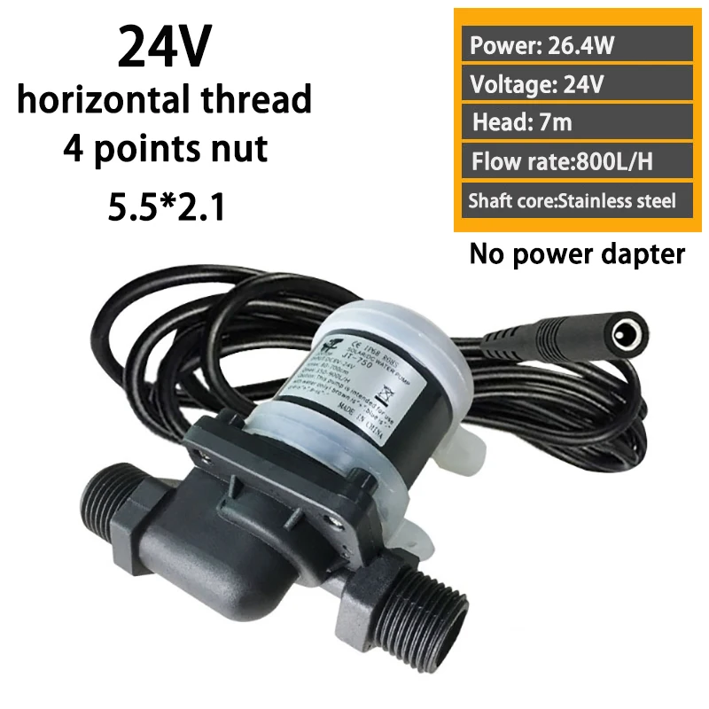 Booster Water Pump DC 12V 24V Silent 4 Points Threaded Water Heater Shower Floor Heating Booster Pump Brushless Silent IP68