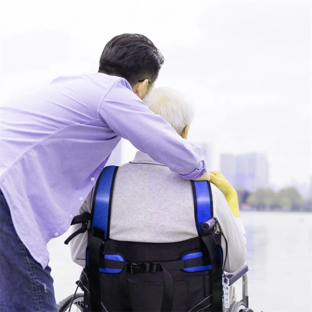 Breathable Mesh Wheelchair Safety Belt Adjustable Straps Comfortable Fall Prevention Band 360° Design Non-Slip Anti-Fall Harness