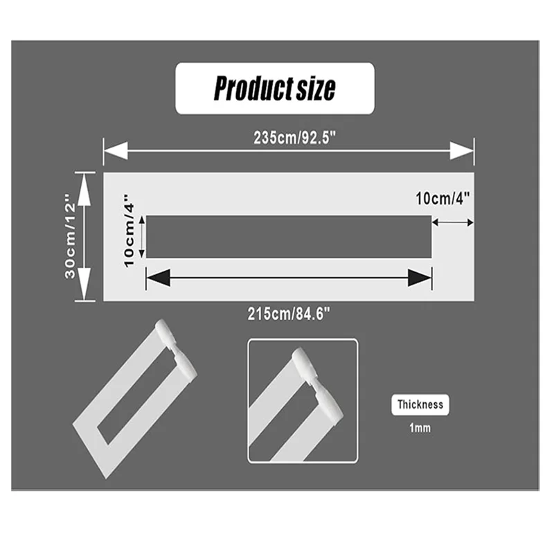 A36T-4 X 84.5인치 주차장 라인 스텐실, 재사용 가능한 실리콘 주차장 스텐실, 페인트 주차용 포장 스트레이트 스텐실