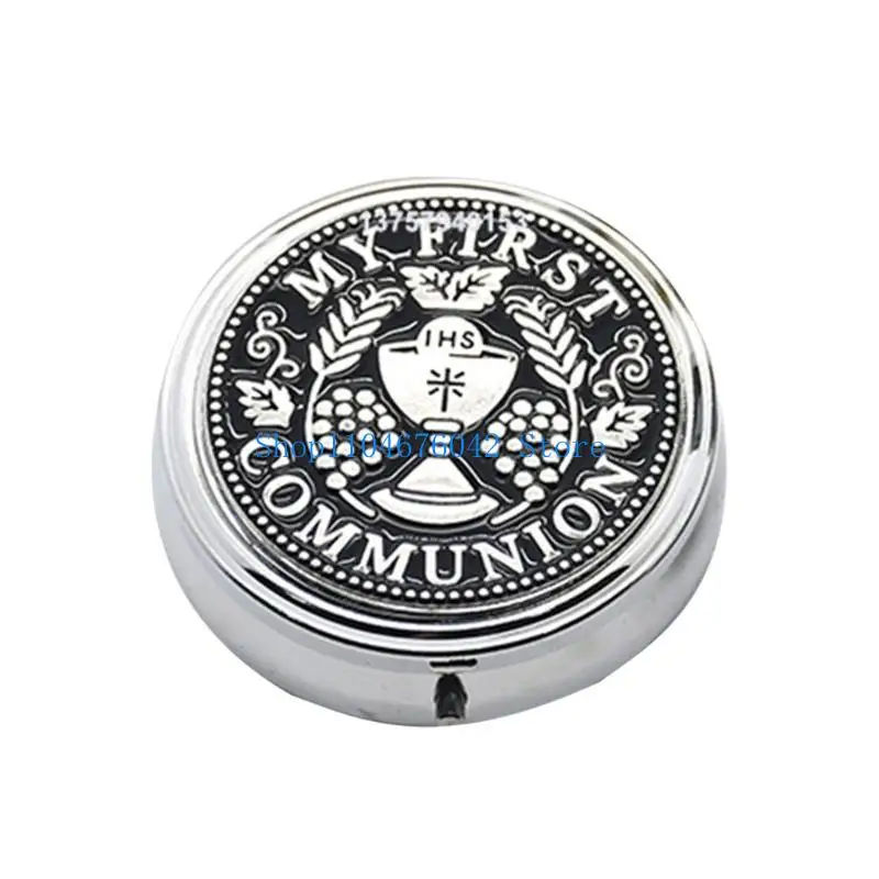 5asd Caja Metal Vintage del Santo Grial Comunión Iglesia Pendientes Rosarios Collares Cajas Almacenamiento Organizadores y