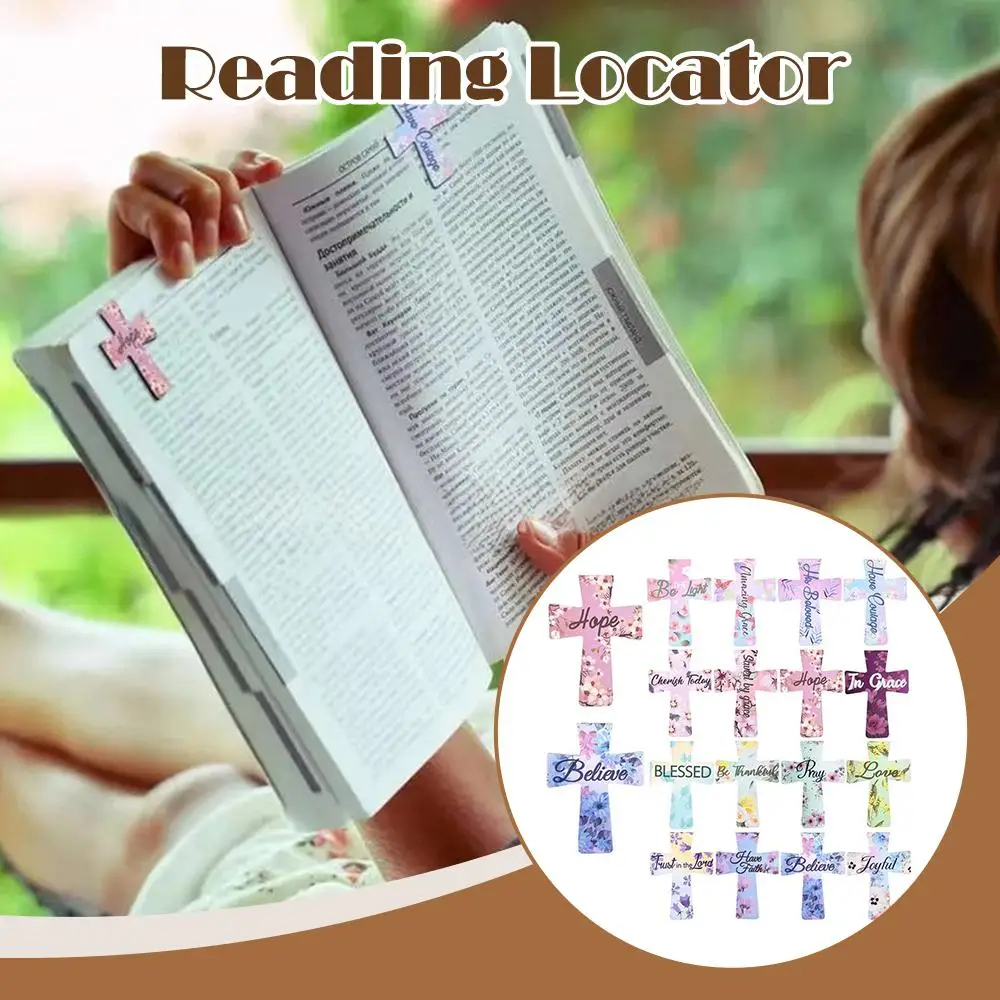Cross Shaped Leather Magnetic Bookmark Paper Book Reading Locator Page Marker Reading Locator
