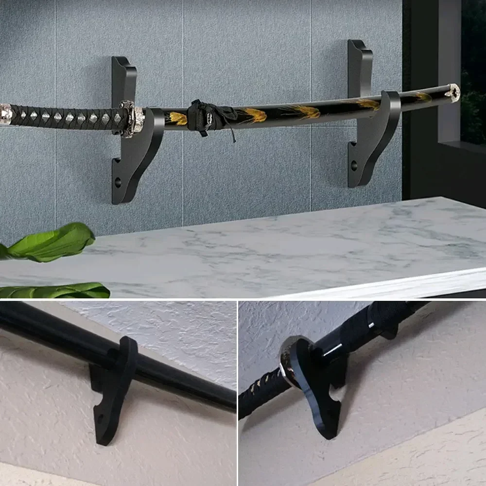 Wall Mount Wooden Sword Stand Holder Hook Hanger Adjustable Display Rack Knife Cosplay Wand Sword for Samurai Кухонная Полка